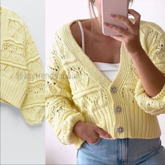 Zara jeweled buttons cardigan bloggers fav… - Picture 4 of 16